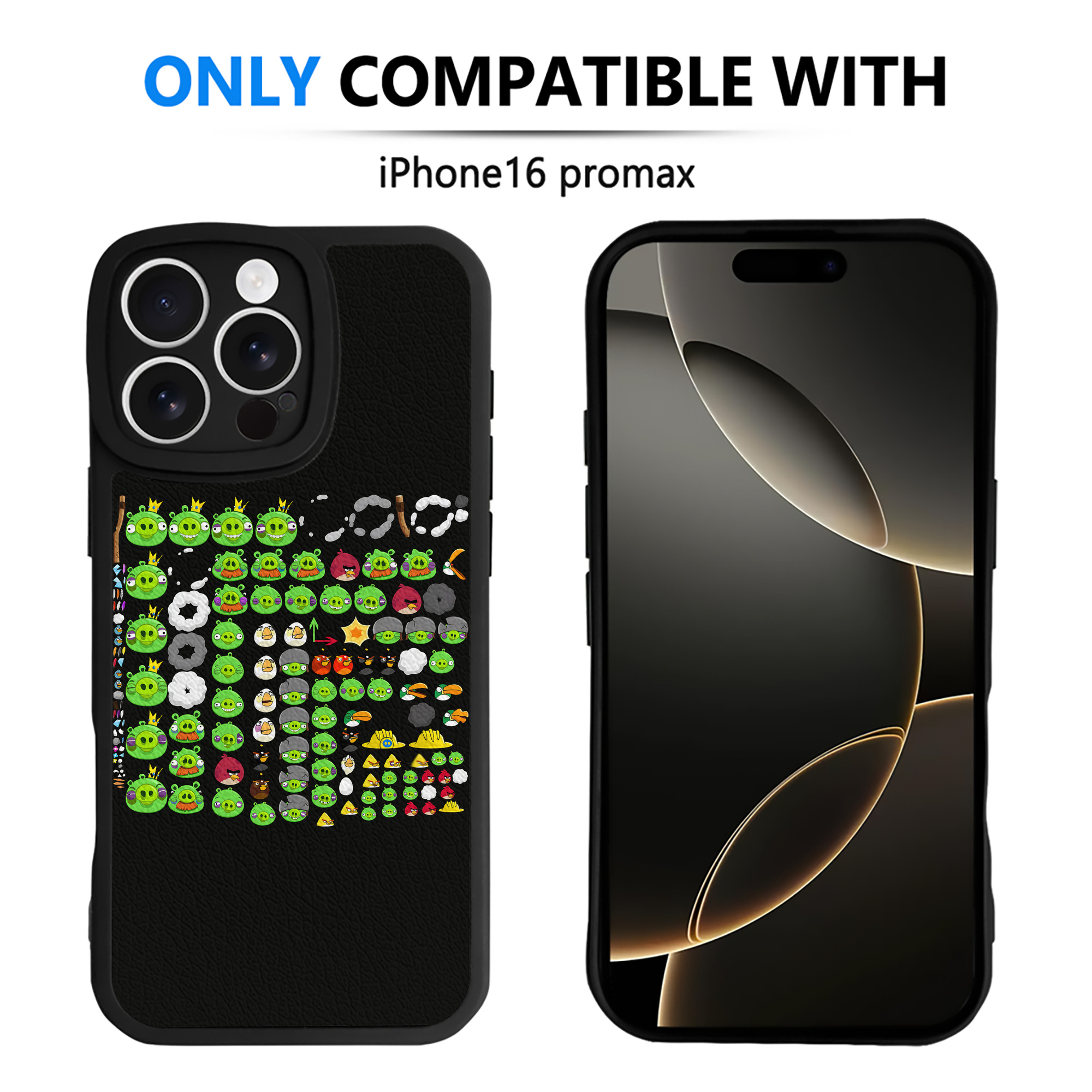 （画像用） Angry Birds アングリーバード 【iPhone 16シリーズ対応】シリコンスマホケース（レザー調） 材質：シリコン